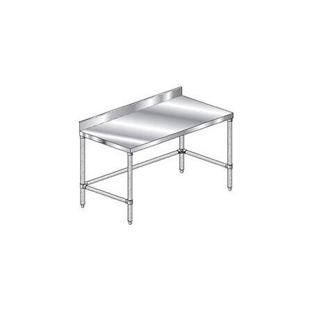Aero Aero Manufacturing Workbench, 14 Ga. 304 Series Stainless, 4" Backsplash, 60"Wx24"D 2TSBX-2460